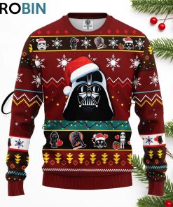 star wars dark vader ugly christmas sweater red 1 y5ei2e