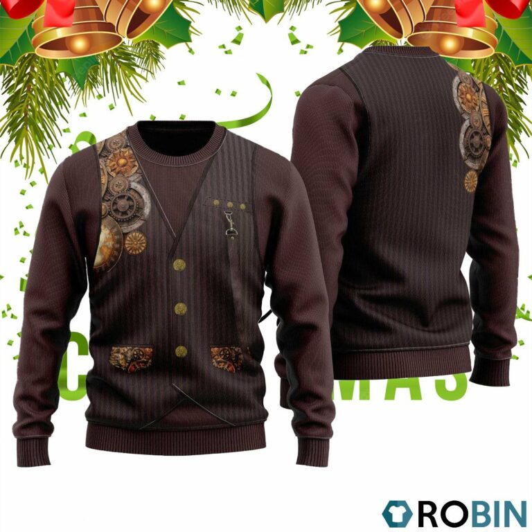 Steampunk Mechanic 3D Print Ugly Christmas Sweater RB2055