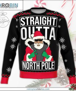 Straight Outta North Pole Funny Ugly Christmas Sweater