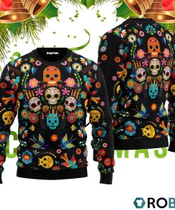 Sugar Skull 3D Print Ugly Christmas Sweater RB2044 Sugar Skull 3D Print Ugly Christmas Sweater RB2044