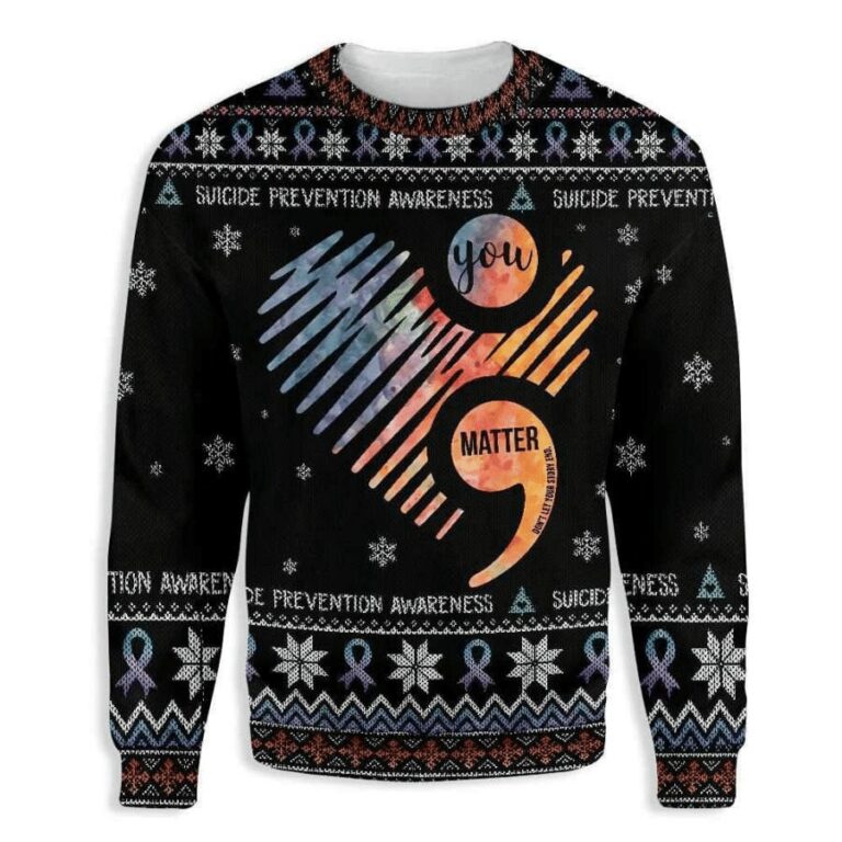 Suicide Prevention Awareness Christmas Ugly Sweatshirt, Sweater