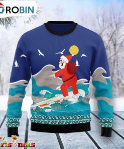 Surfing Santa Ugly Christmas Sweater – Gift For Christmas
