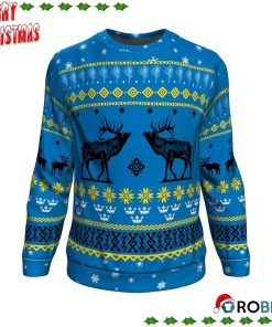 Sweden Christmas Elk Ugly Sweatshirt, Sweater Sweden Christmas Elk Ugly Sweatshirt, Sweater