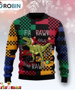 T Rex Rawr Rawr Rawr Ugly Christmas Sweater – Gift For Christmas