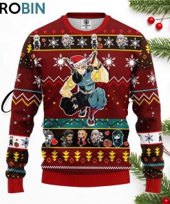 tengen uzui demon slayer anime ugly christmas sweater red 1 b89jw0