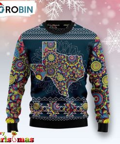 Texas Blue Mandala Ugly Christmas Sweater – Gift For Christmas