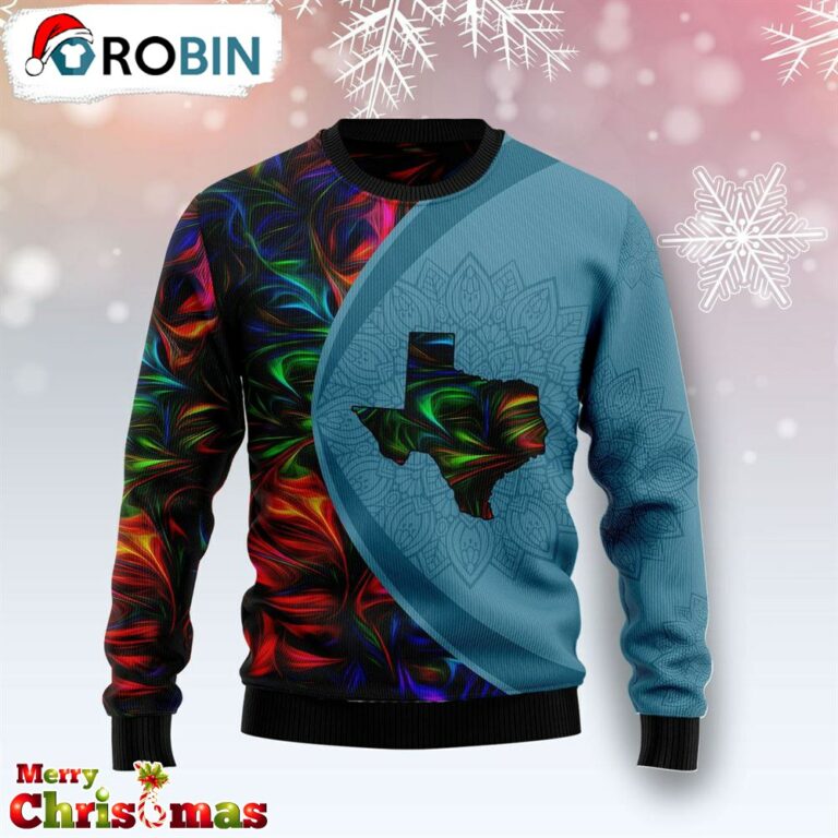 Texas Fractal Pattern Ugly Christmas Sweater – Gift For Christmas