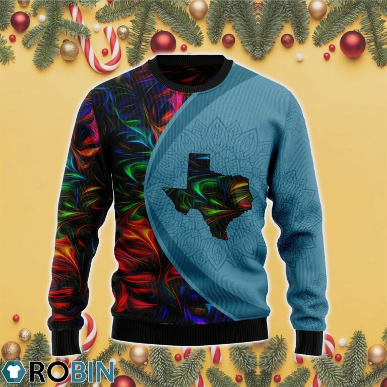 Texas Fractal Pattern Ugly Christmas Sweater RB4399