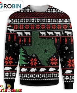 Texas Longhorn Bluebonnet Armadillo Ugly Christmas Sweater – Best Gift For Christmas
