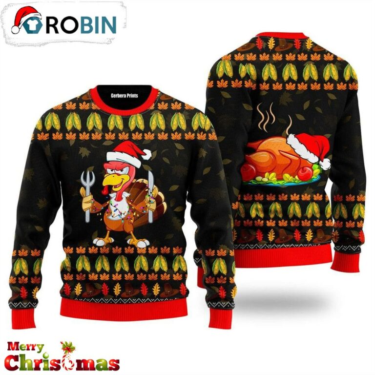 Thanksgiving Turkey Autumn Ugly Christmas Sweater – Christmas Outfits Gift