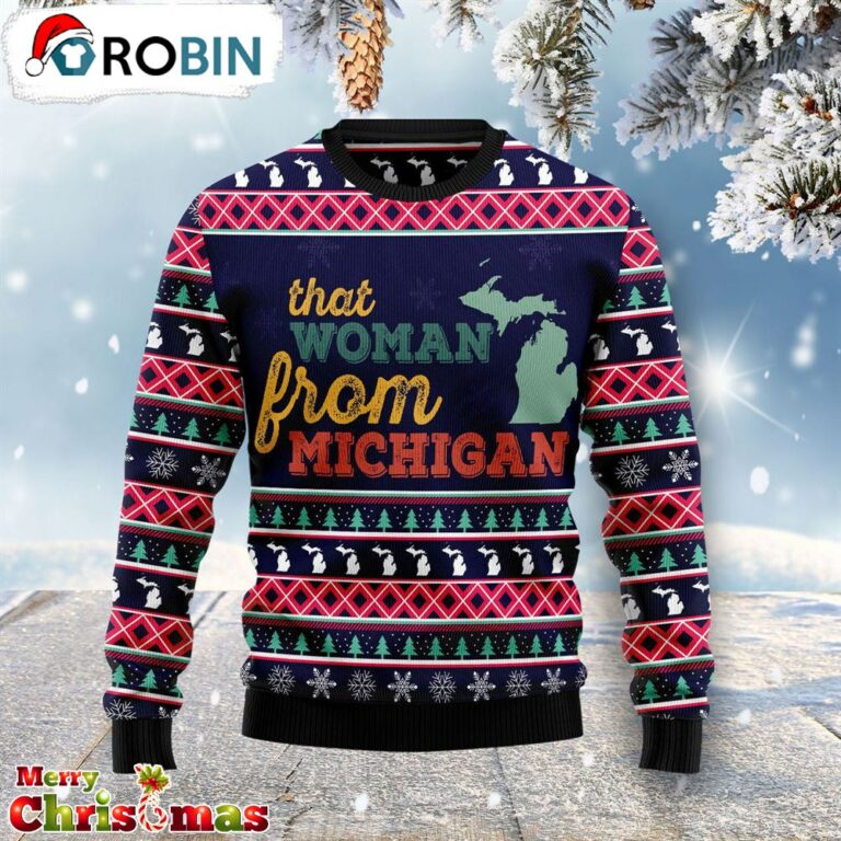 That Woman From Michigan Ugly Christmas Sweater – Retro Christmas Sweater