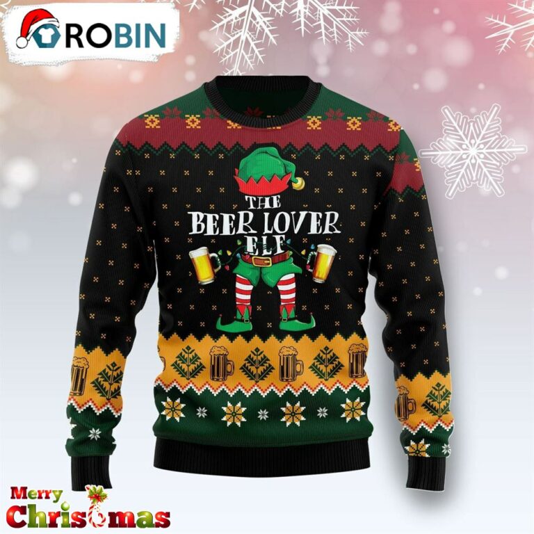 The Beer Lover Elf Ugly Christmas Sweater – Best Gift For Christmas