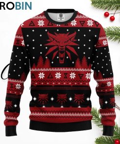 the witcher red ugly christmas sweater 1 k0zsjo