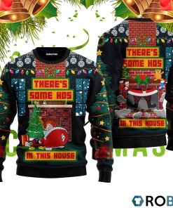 Theres Some Hos In This House Santa Claus 3D Print Ugly Christmas Sweater RB4944