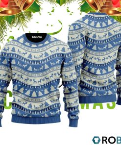 This Is Blue Holiday Pattern 3D Print Ugly Christmas Sweater RB2494