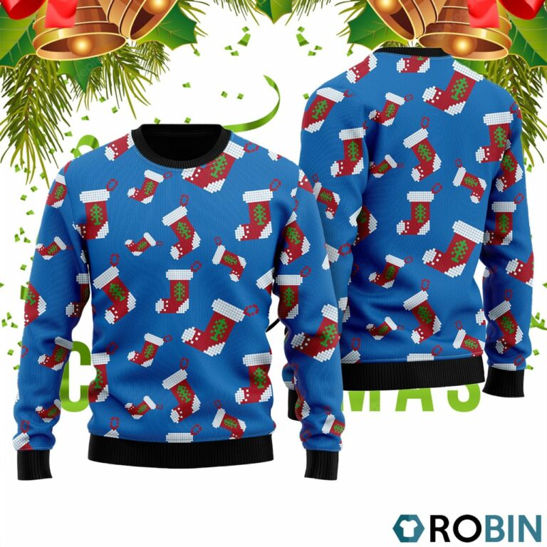This Is My Funny Santa Sock Pattern Ugly Christmas Sweater RB2404