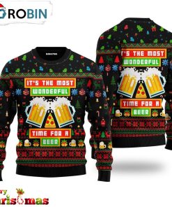 Time For A Beer Funny Christmas Ugly Christmas Sweater – Christmas Outfits Gift