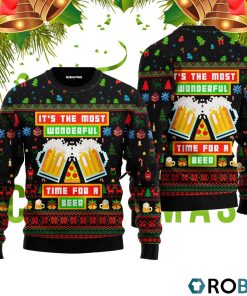 Time For A Beer Funny Christmas Ugly Christmas Sweater RB4902