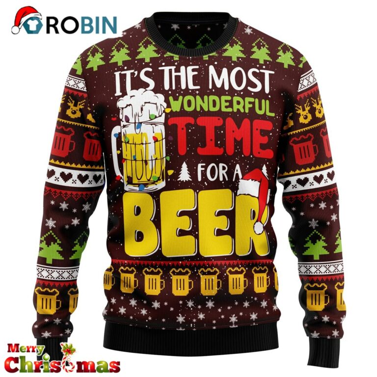 Time For Beer Ugly Christmas Sweater