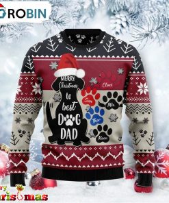 To Best Dog Dad Ugly Christmas Sweater – Retro Christmas Sweater