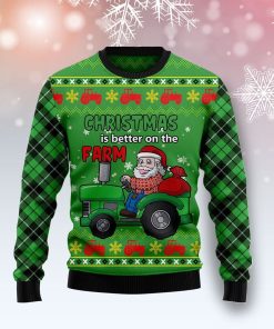 Tractor Santa All Over Printed Ugly Sweatshirt, Sweater