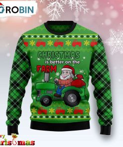 Tractor Santa Ugly Christmas Sweater – Retro Christmas Sweater RB4834