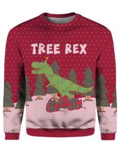 Tree Rex Christmas Ugly Sweatshirt, Sweater Tree Rex Christmas Ugly Sweatshirt, Sweater