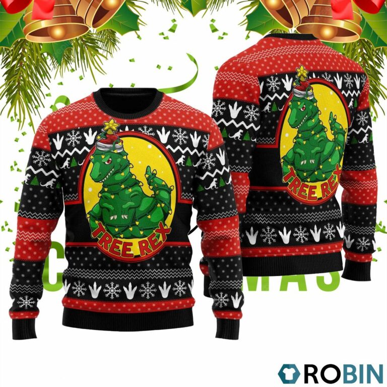 Tree Rex 3D Print Ugly Christmas Sweater RB4503