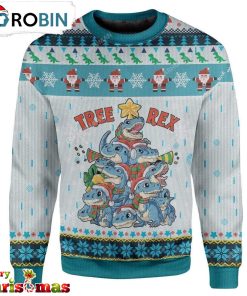 Tree T-Rex Ugly Christmas Sweater – Retro Christmas Sweater RB3846