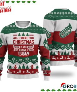 Tuba All I Want For Christmas Ugly Sweatshirt, Sweater
