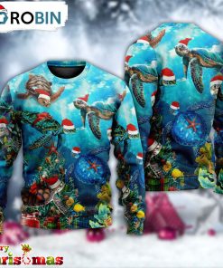 Turtle Love Christmas And Ocean Ugly Christmas Sweater – Lover Xmas Sweater Gift – Xmas Ugly Sweater RB6821