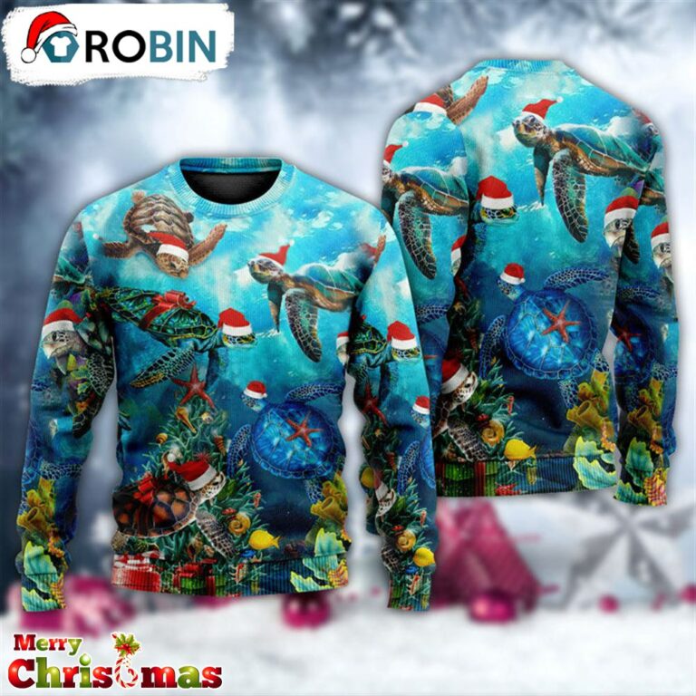 Turtle Love Christmas And Ocean Ugly Christmas Sweater – Lover Xmas Sweater Gift – Xmas Ugly Sweater RB6821