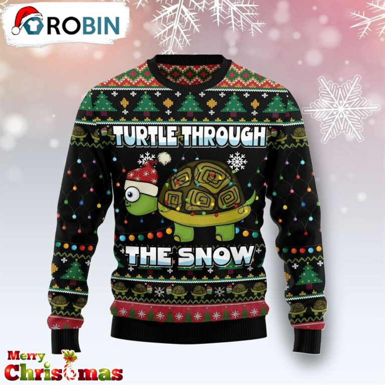 Turtle Through The Snow Christmas Ugly Christmas Sweater – Best Gift For Christmas RB4096