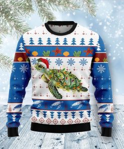 Turtle Xmas All Over Printed Ugly Sweatshirt, Sweater