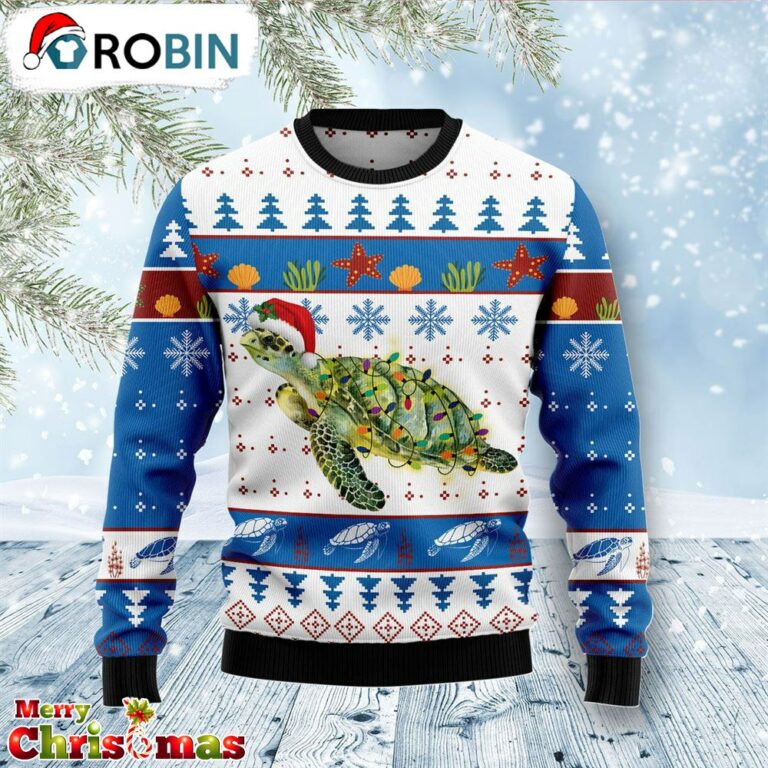 Turtle Xmas Ugly Christmas Sweater – Lover Xmas Sweater Gift – Xmas Ugly Sweater RB8001