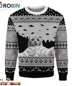 Ufo Cat Ugly Christmas Sweater – Retro Christmas Sweater RB3030