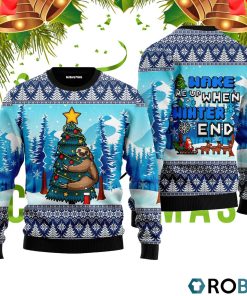 3D Print Ugly Sloth Wake Up When Winter Ends 3D Print Ugly Christmas Sweater RB4347