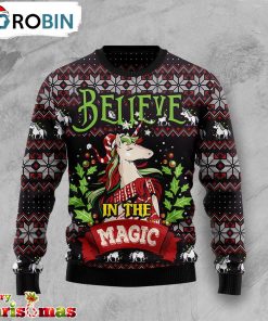 Unicorn Believe In The Magic Ugly Christmas Sweater – Retro Christmas Sweater RB4197