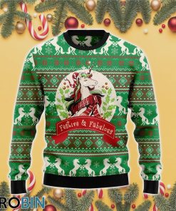 Unicorn Festive & Fabulous Ugly Christmas Sweater RB4424