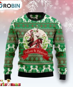Unicorn Festive Fabulous Ugly Christmas Sweater – Xmas Ugly Sweater RB9927