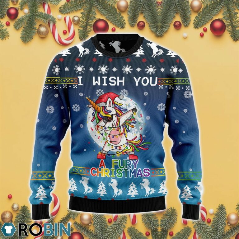 Unicorn Fury Ugly Christmas Sweater RB4420