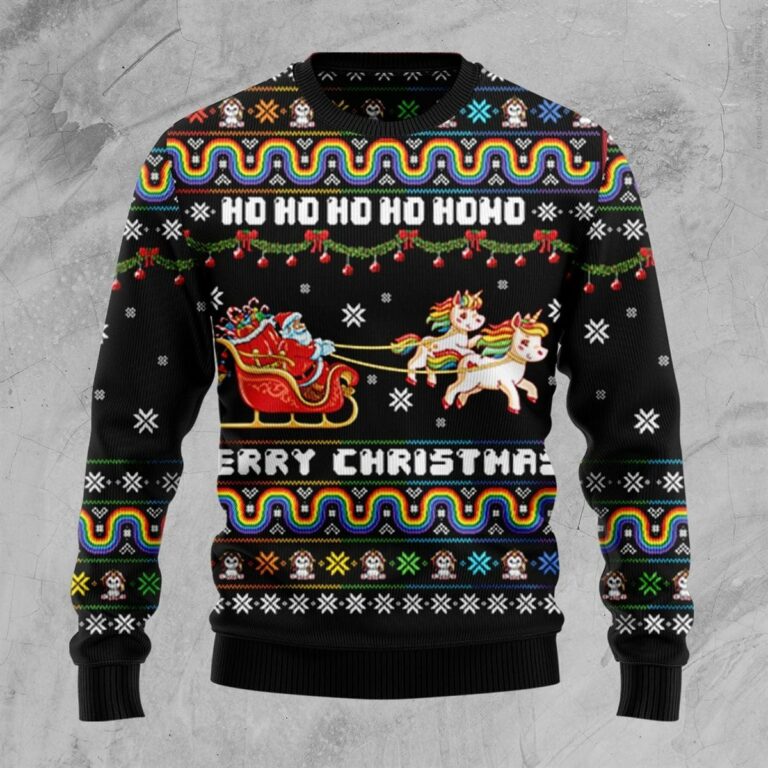 Unicorn Merry Christmas Ugly Sweatshirt, Sweater
