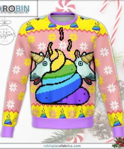 unicorn poo ugly christmas sweater 11 q7aPU