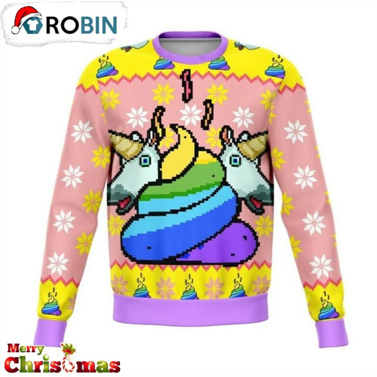 Unicorn Poo Ugly Christmas Sweater – Retro Christmas Sweater RB6763