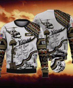US Army Veteran All Over Printed Ugly Sweatshirt, Sweater