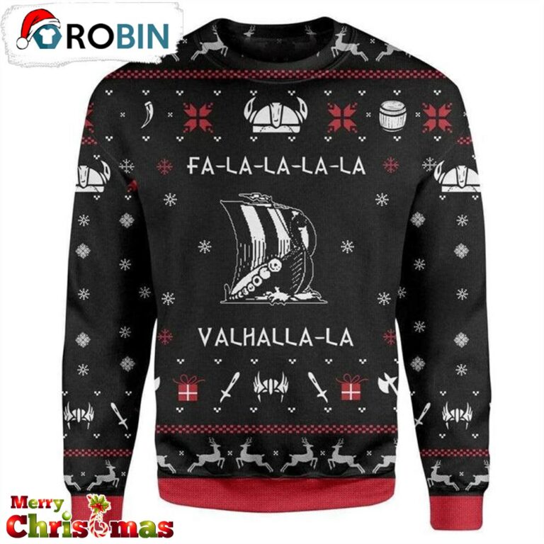 Valhalla Viking Ugly Christmas Sweater – Lover Xmas Sweater Gift – Xmas Ugly Sweater RB6164