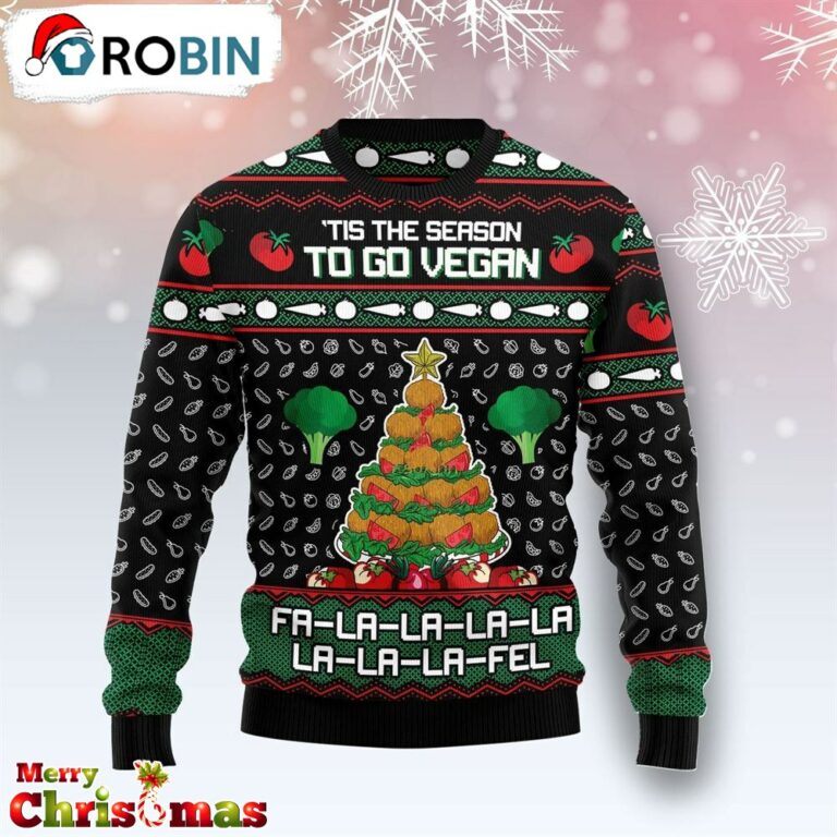 Vegan Tree Christmas Ugly Christmas Sweater – Retro Christmas Sweater RB2241