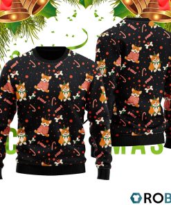 Very Cute Xmas Corgi Dog Pattern 3D Print Ugly Christmas Sweater RB2400