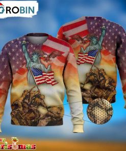 Veteran American Flag Ugly Christmas Sweater – Lover Xmas Sweater Gift – Xmas Ugly Sweater RB7306