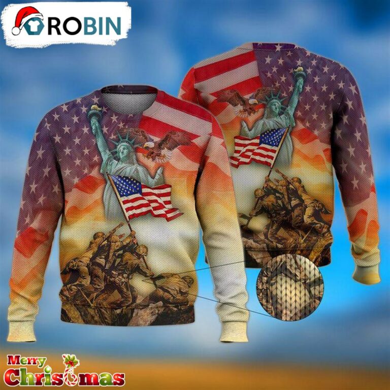 Veteran American Flag Ugly Christmas Sweater – Lover Xmas Sweater Gift – Xmas Ugly Sweater RB7306